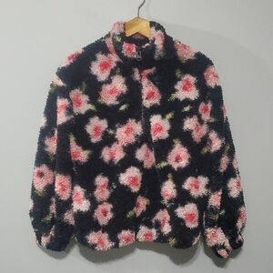 Sandy Liang X Target Jacket Womens Size Xs X-small Black Pink Green Floral teddy
